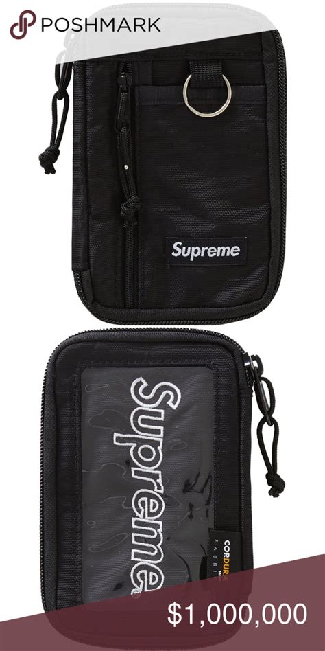 supreme wallet black and white